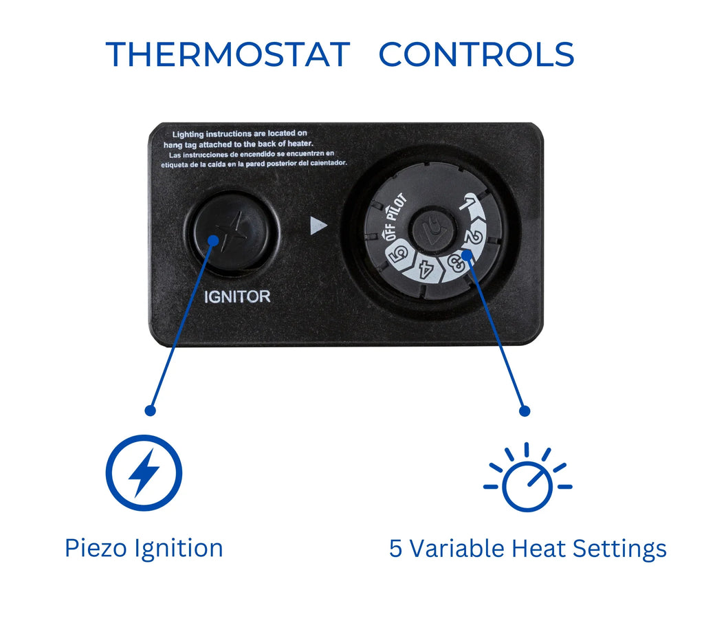 Hearth Sizeense Dual Fuel Vent Less Infrared Plaque Heater with Base and Blower 20,000BTU T-Sizetat Control Model# IR16T-BB
