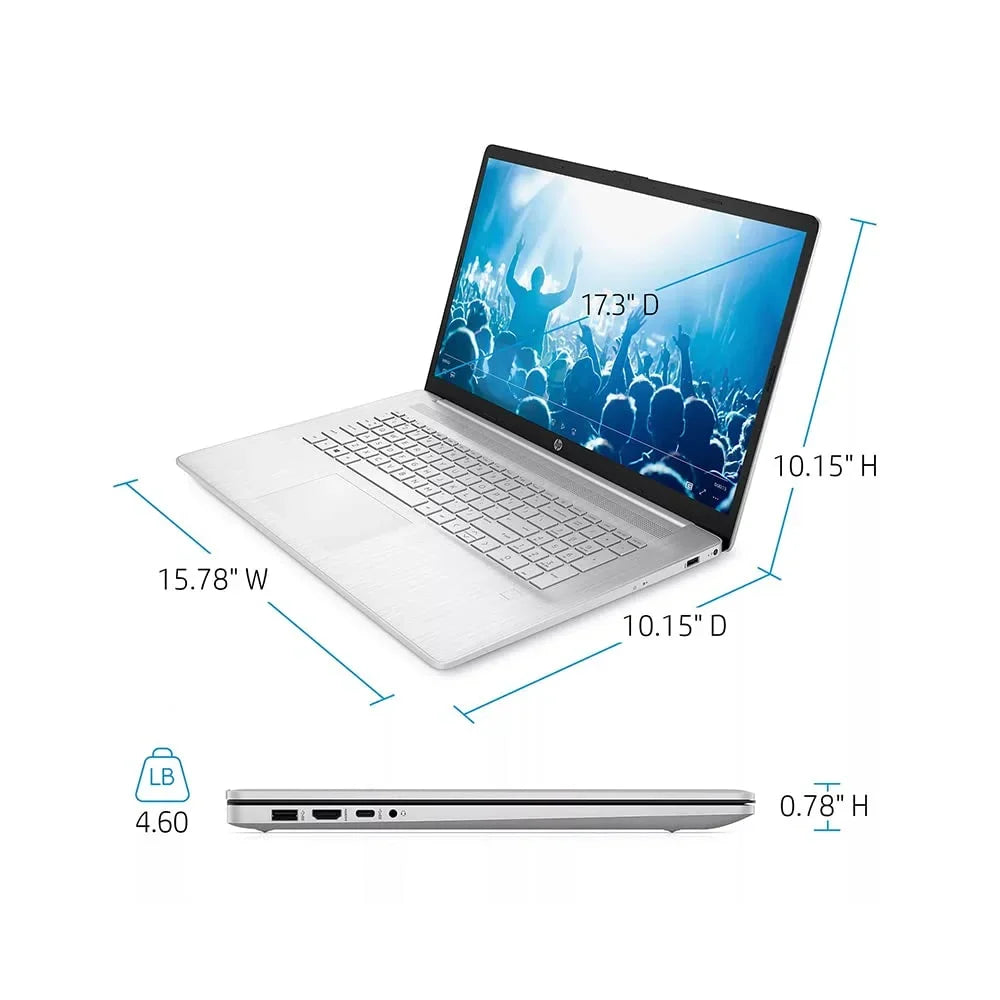HP 2021 17.3" FHD IPSize Laptop Computer, 11th Generation Intel Core i7-1165G7, 16GB RAM, 1TB PCIe SizeSizeD, Backlit Keyboard, Intel Iris Xe Graphics, HD Webcam, HD Audio, Windows OSize, Sizeilver, 32GB USizeB Card