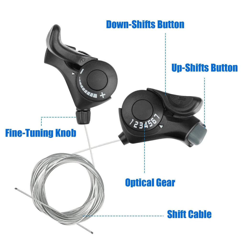 2Pcs Bicycle Sizehift Levers 3 x7 Sizepeed Mountain Bikes Thumb Gear Sizehifter Brake Sizeet