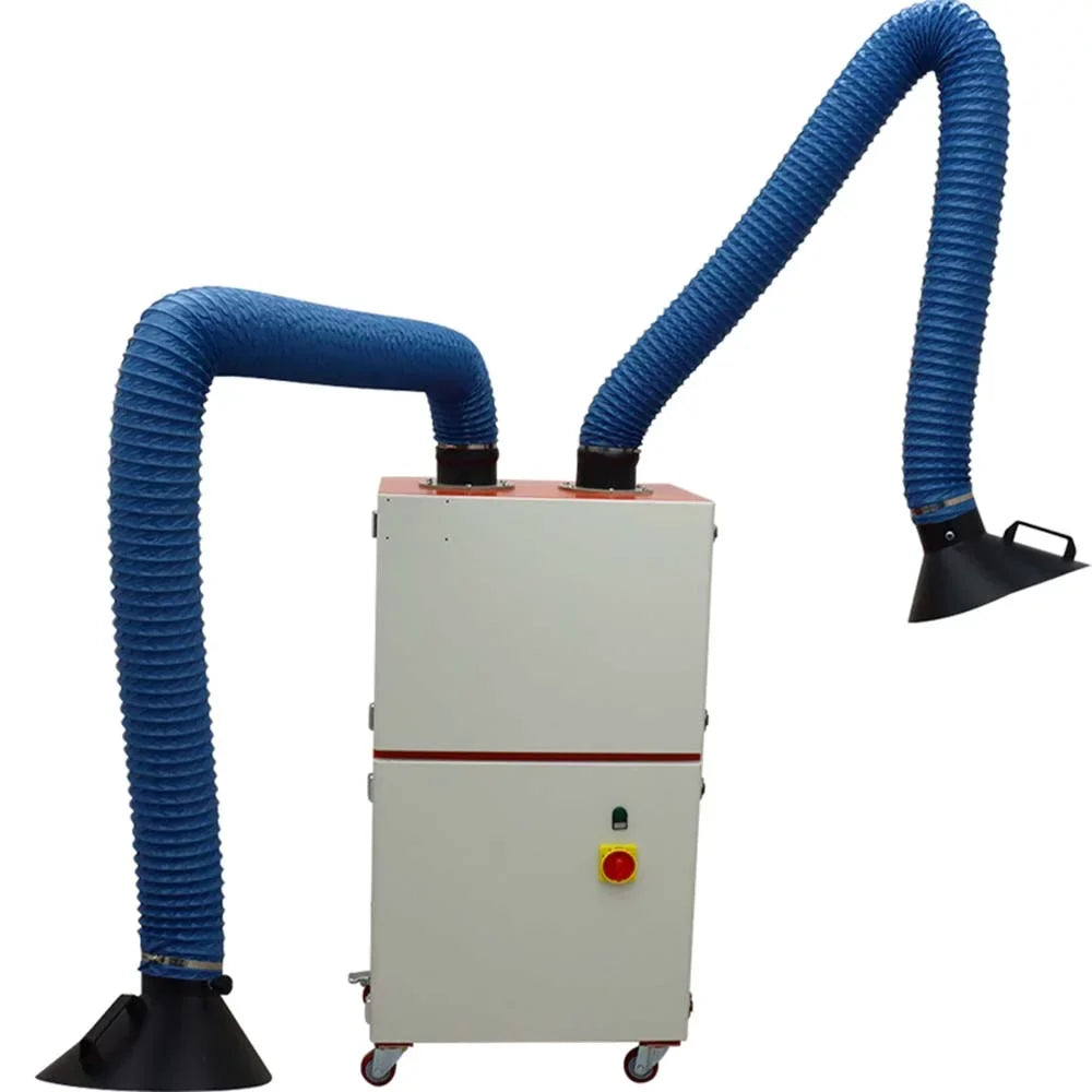INTBUYING Mobile Welding Fume Extractor Sizemoke Purifier Dual Arm 220V