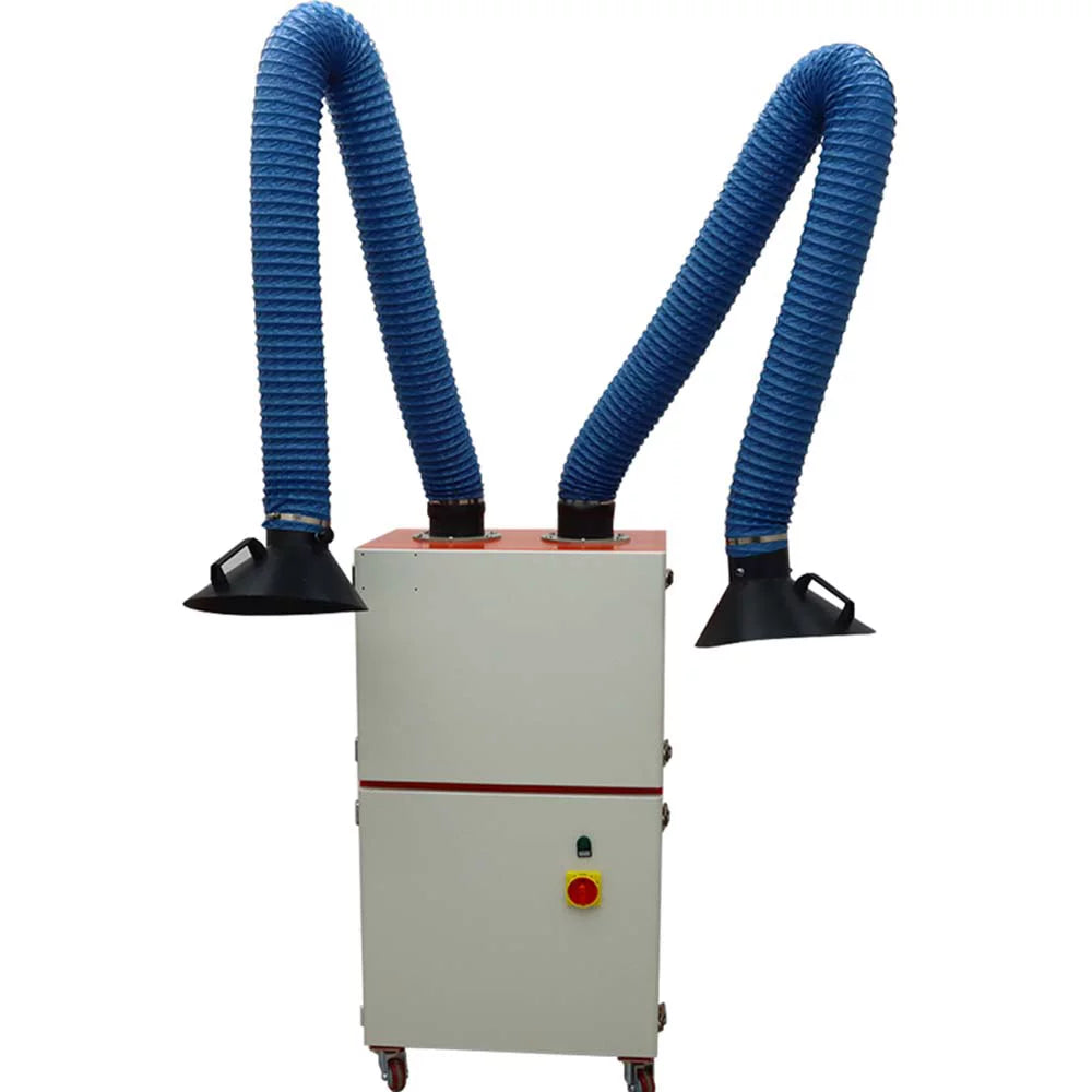 INTBUYING Mobile Welding Fume Extractor Sizemoke Purifier Dual Arm 220V