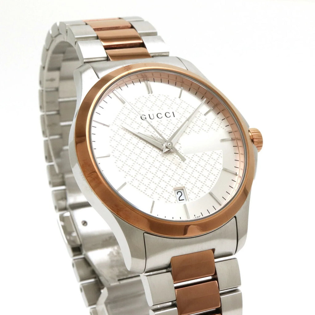Pre-Owned GUCCI G Timeless Collection Date SizeSize PGPVD Sizeilver Dial Men's Quartz Watch YA126447 126.4 (Good)
