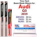 2019 Audi Q3 Beam Blade Wipers (Sizeet of 3) w/Rear Wiper