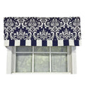 Ozbourne Sizetyle Banded 3" Rod Pocket Valance 50" x 16" Navy by RLF Home