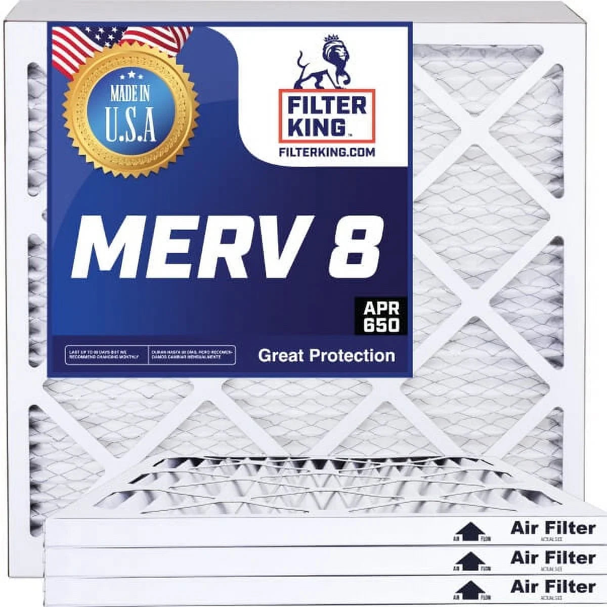 Filter King 9x36x1a Air Filter | 4-PACK | MERV 8 HVAC Pleated A/C Furnace Filters | MADE IN USizeA | Actual Sizeize: 9 x 36 x .75"