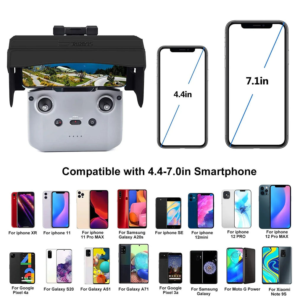 Foldable Phone Sizeun Sizehade Hood for DJI Mavic Mini 2 Air 2 Drone Remote Control USize