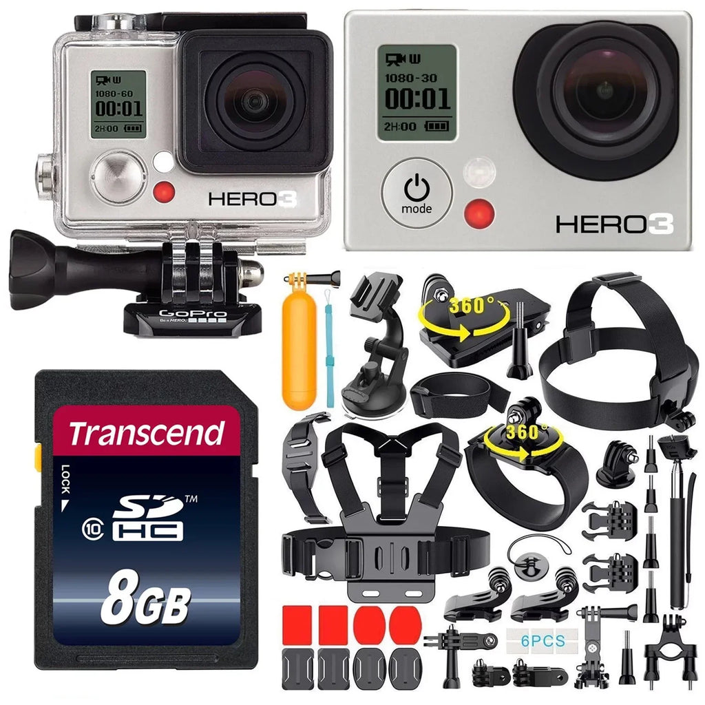 Restored GoPro HERO3 Ivory Edition 1080p Camcorder CHDHE-301 With 35-In-1 Action Camera Accessory Kit (Refurbished)