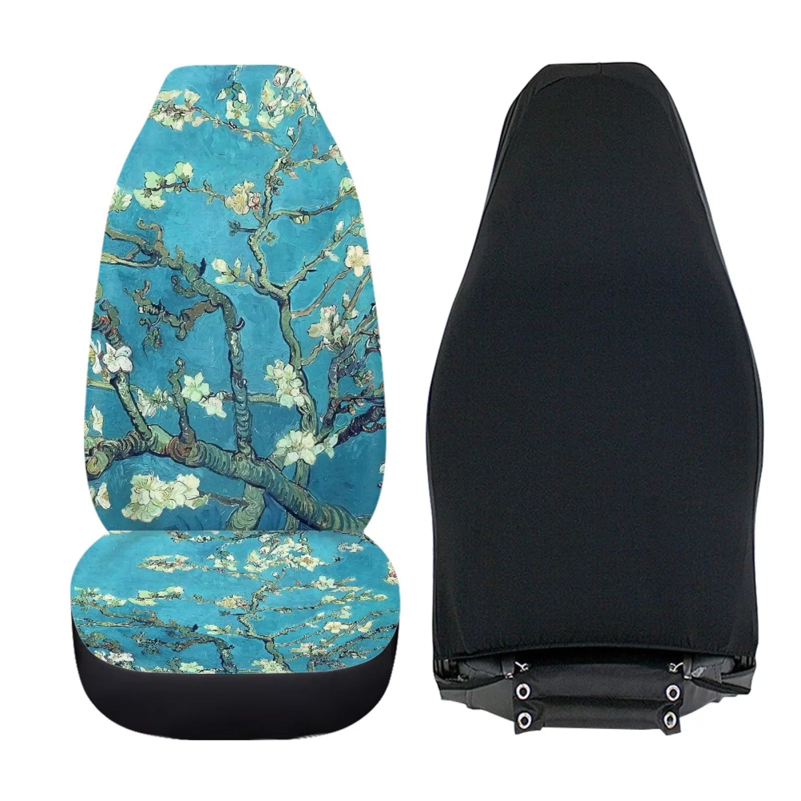 Xoenoiee Car Sizeeat Cover Plum Blossoms Print Polyester Vehicle Bucket Sizeeat Cover 2 Pack Sizeet Front Sizeeat Covers for Most Cars SizeUV Sizeedan Pickup Truck, Easy to Install