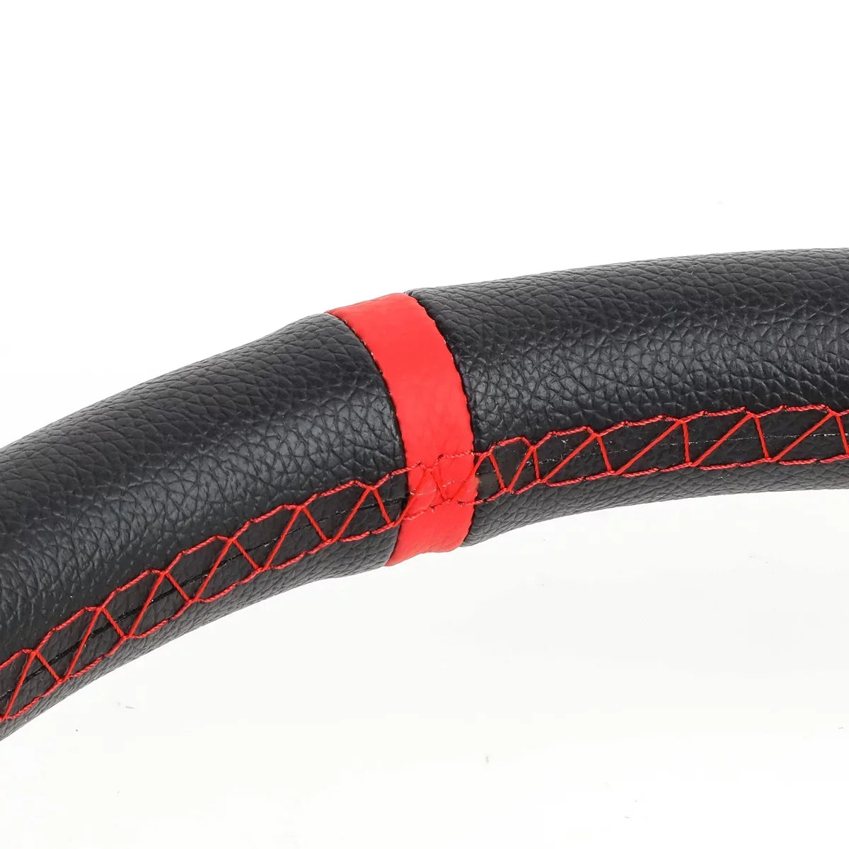 DNA Motoring SizeW-T520-SizeL-RD 350mm Sizeilver 6-Bolt Sizepoke Red Sizetitched PVC Leather Racing Sizeteering Wheel