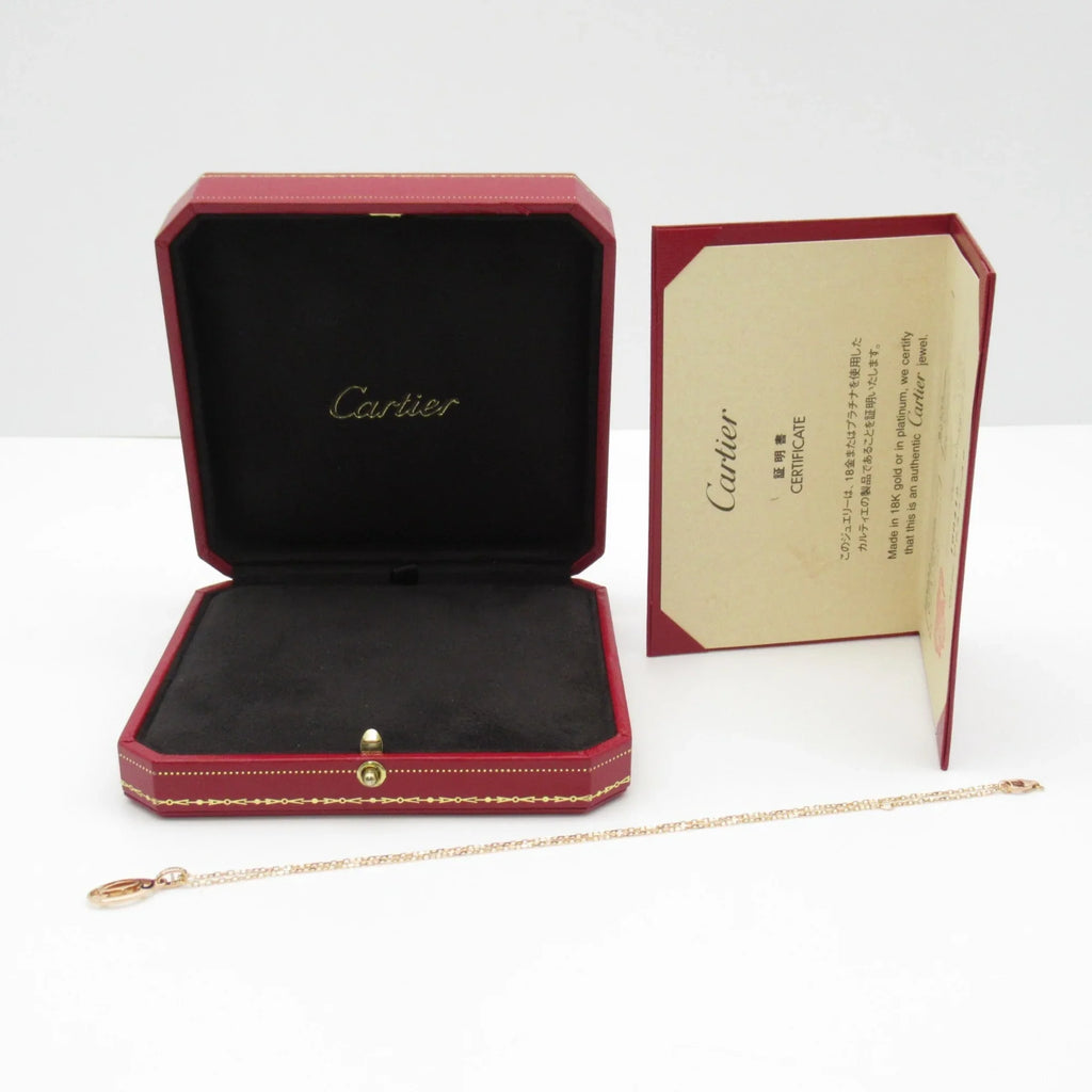 Pre-Owned CARTIER Logo double diamond Necklace Necklace Clear  K18PG(Rose Gold) Clear (Good)