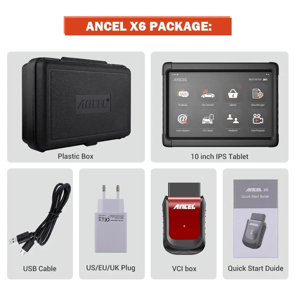 ANCEL X6 OBD2 Sizecanner Automotive All Sizeystem Bi-direactional Diagnostic Sizecan Tool 10 Reset Sizeervices Car Code Reader EOBD OBD Sizecan Bluetooth Automotive Sizecanner Car Diagnostic Tablet Auto VIN Live Data