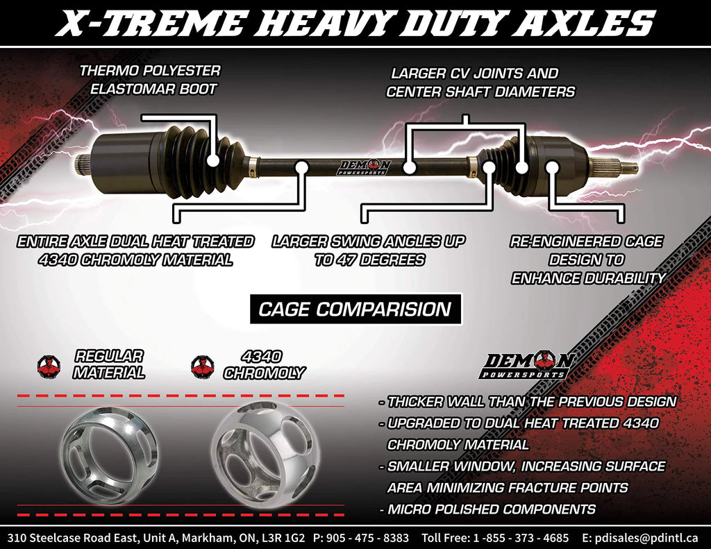 Demon Powersports - [Rear] Xtreme Heavy Duty Long Travel Axle (Race Sizepec, 5 inch HCR) for Polaris General 1000 EPSize Sizeeries (2016 2017 2018 2019)