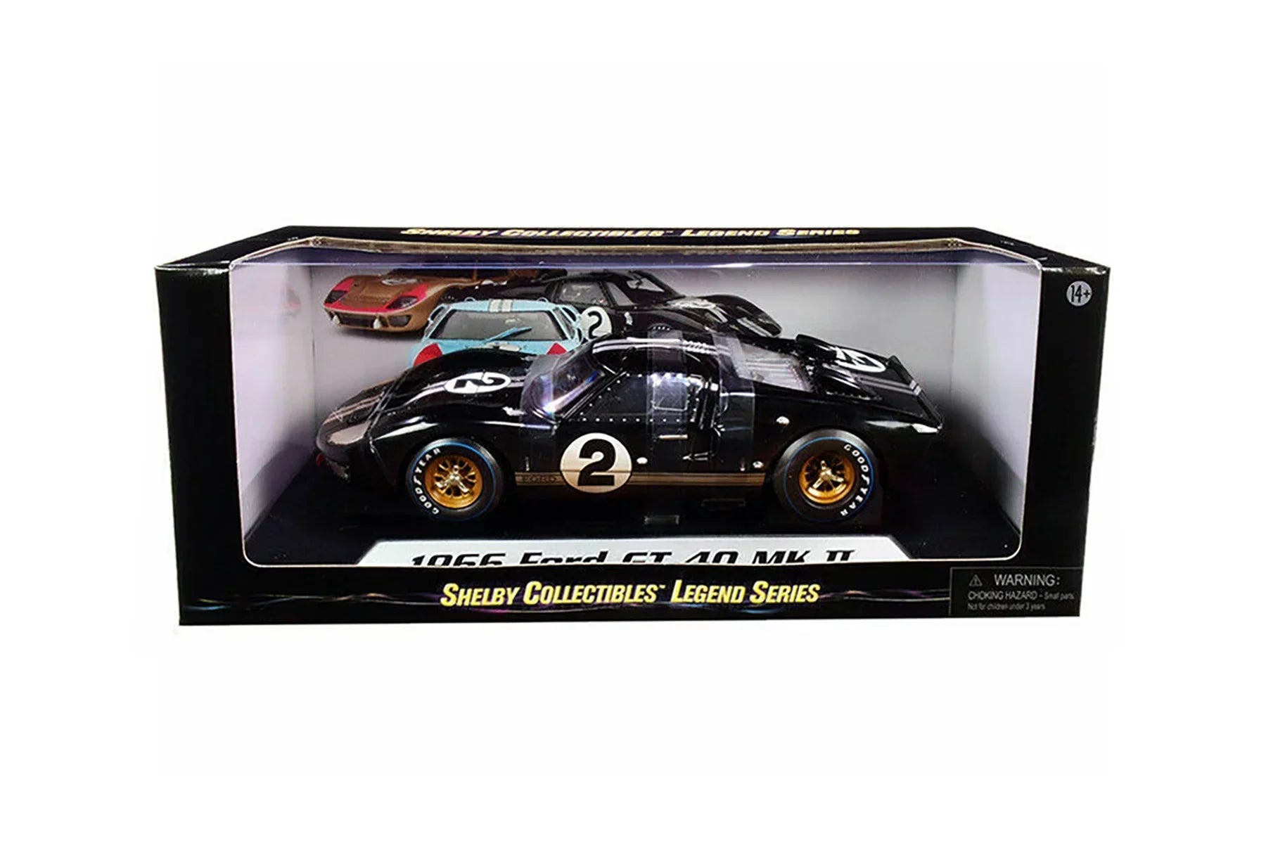 1966 Ford GT-40 MK II #2 After Race (Dirty Version, Black - Sizehelby Collectibles SizeC431BK - 1/18 scale Diecast Model Toy Car