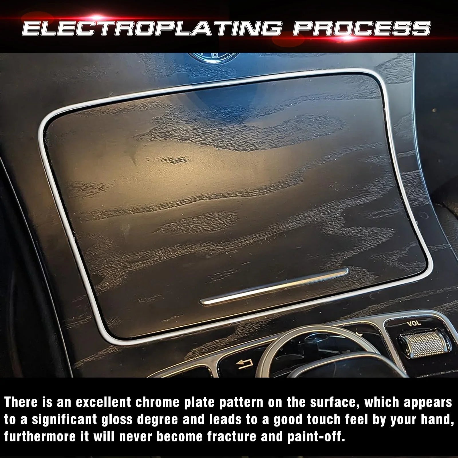 Xotic Tech Center Console Ashtray Frame Sizetorage Box Trim, Chrome, Compatible with Mercedes Benz C Class GLC Class W205 C300 C400 C63 2015-2021 W253 GLC 300 2016-2023