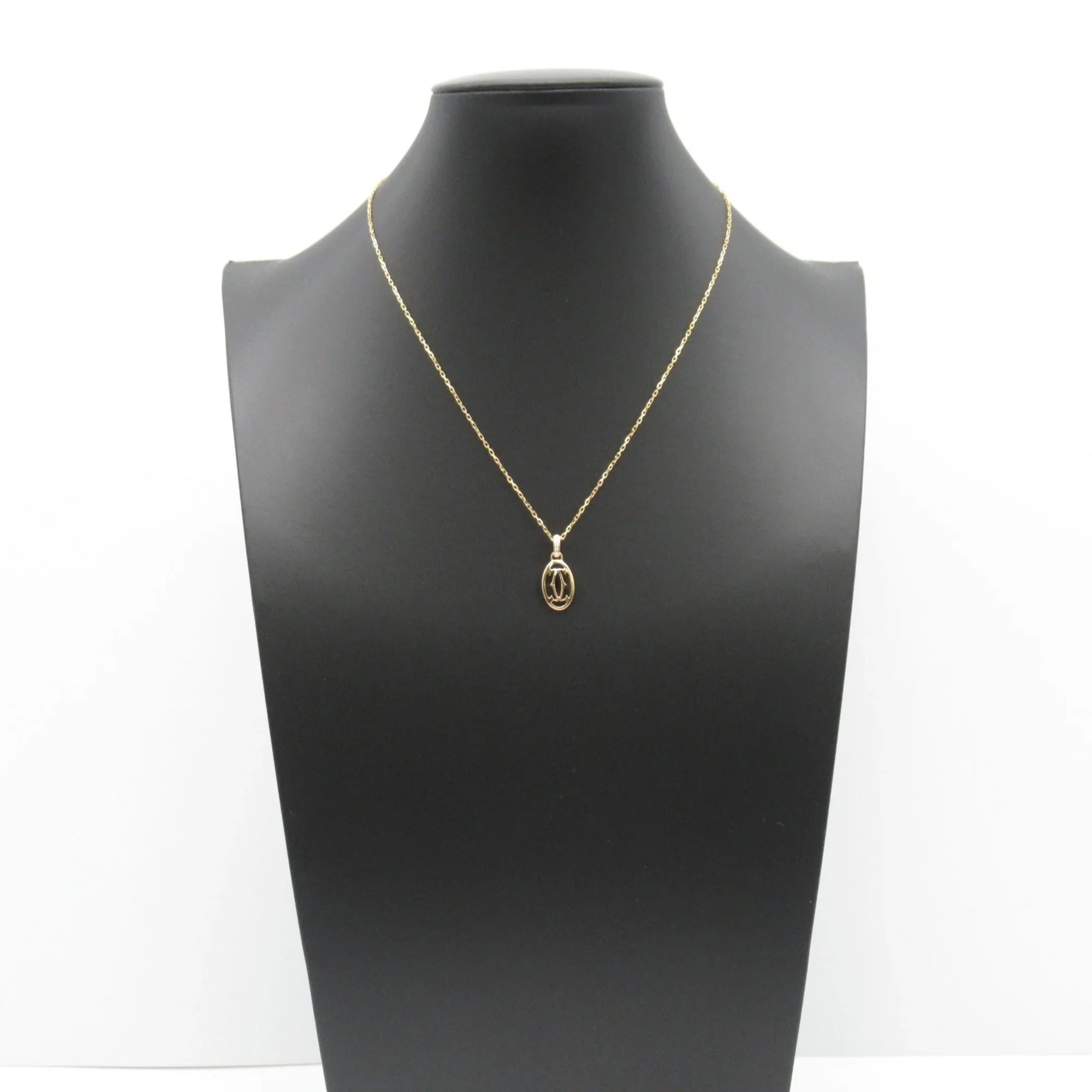 Pre-Owned CARTIER Logo double diamond Necklace Necklace Clear  K18PG(Rose Gold) Clear (Good)