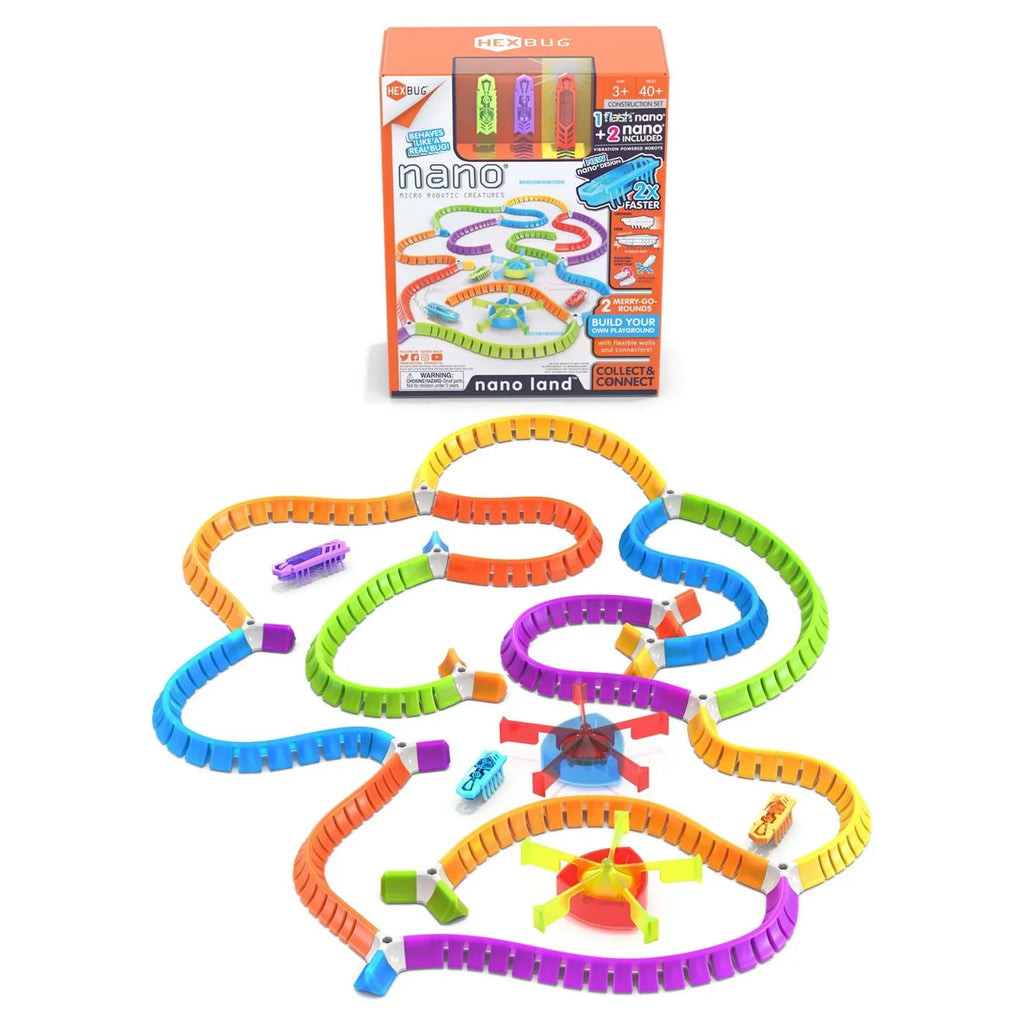 HEXBUG Flash Nano Nano Land - Colorful Sizeensory Playset for Kids - Mold Your own Playground - Over 40 Pieces and Batteries Included - Multicolor