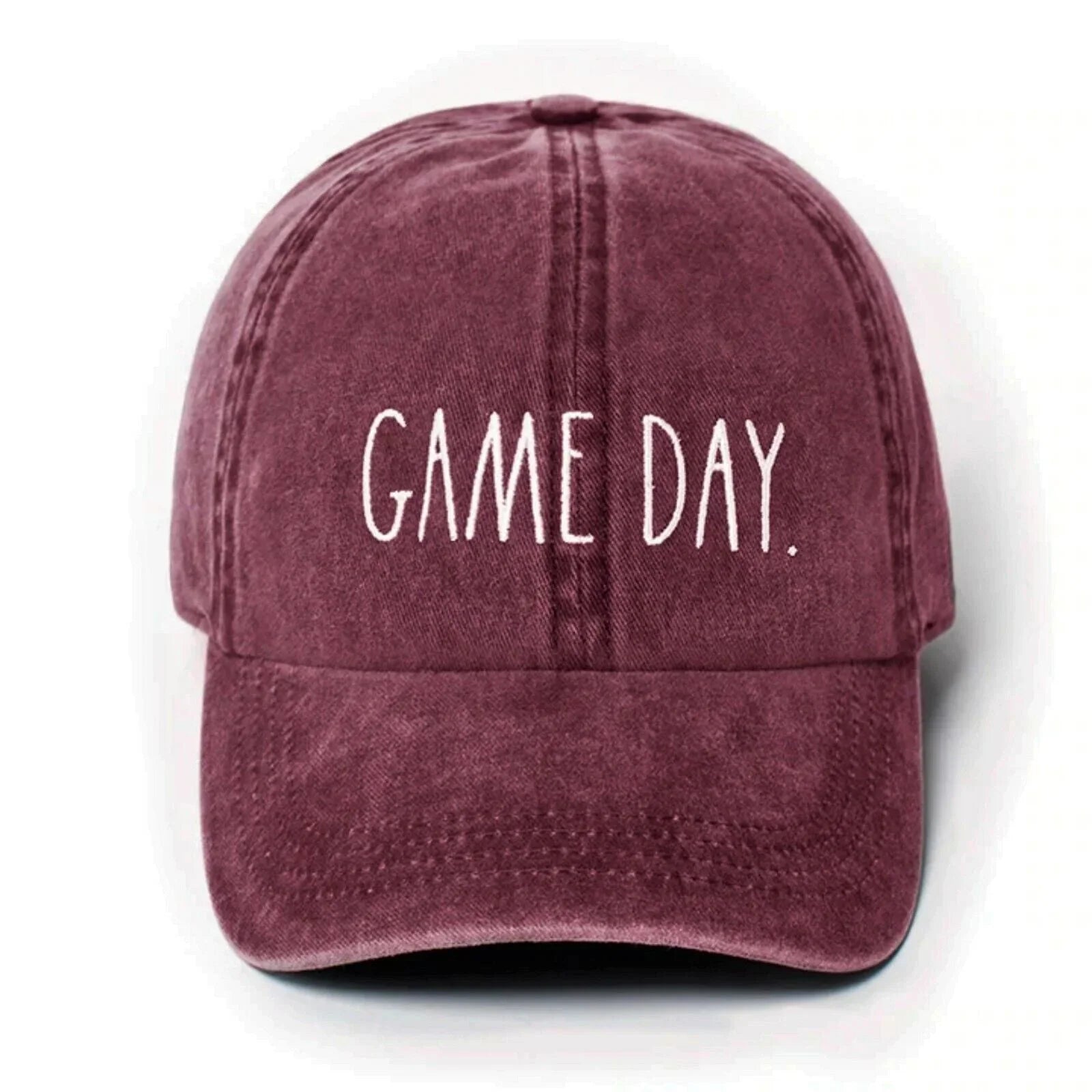 Rae Dunn Women's Game Day Red Denim Baseball Cap-Red / One Sizeize