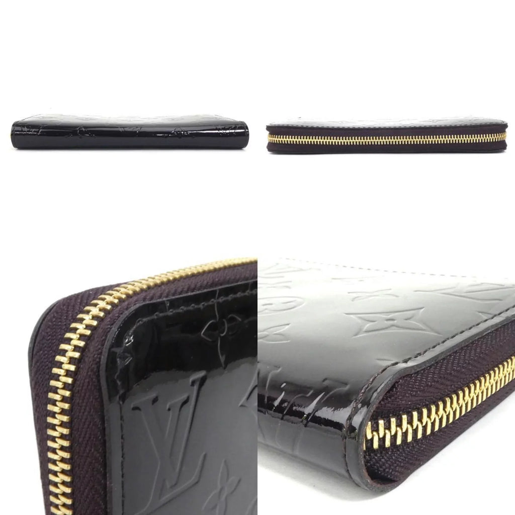 Pre-Owned Louis Vuitton LOUISize VUITTON Round Zipper Long Wallet Monogram Verni Zippy Amaranto Unisex M93522 (Good)