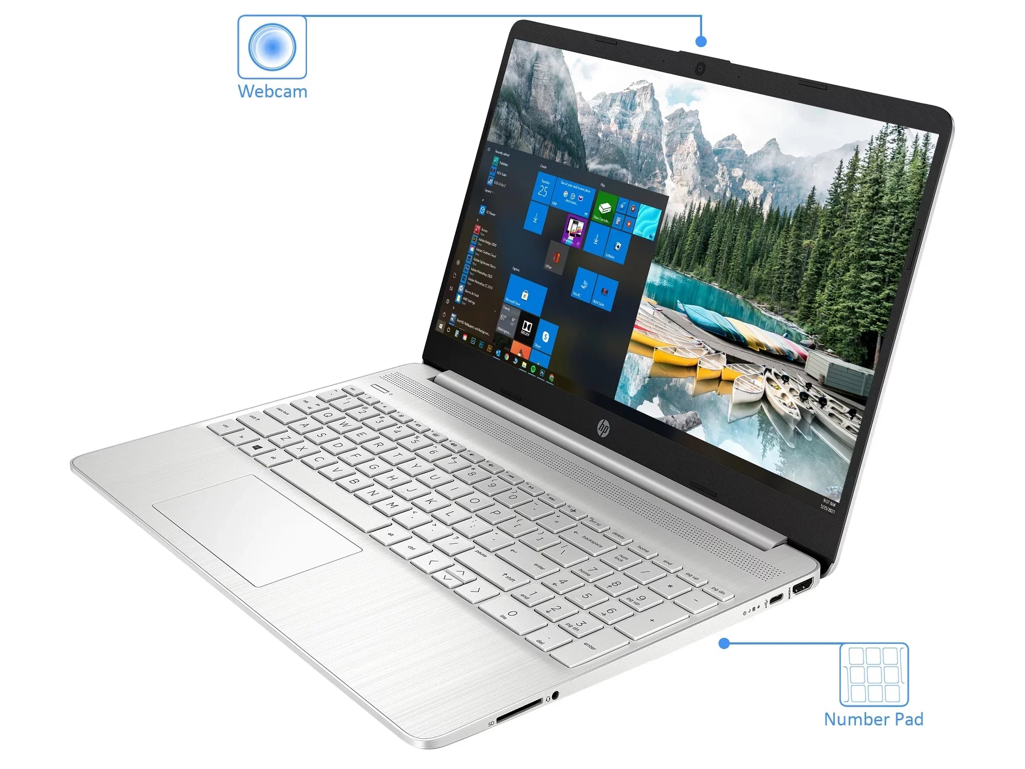 HP 15 Laptop, 15.6" FHD Display, AMD Ryzen 5 5500U Upto 4.0GHz, 32GB RAM, 1TB NVMe SizeSizeD, Vega 6, HDMI, Card Reader, Wi-Fi, Bluetooth, Windows 10 Home