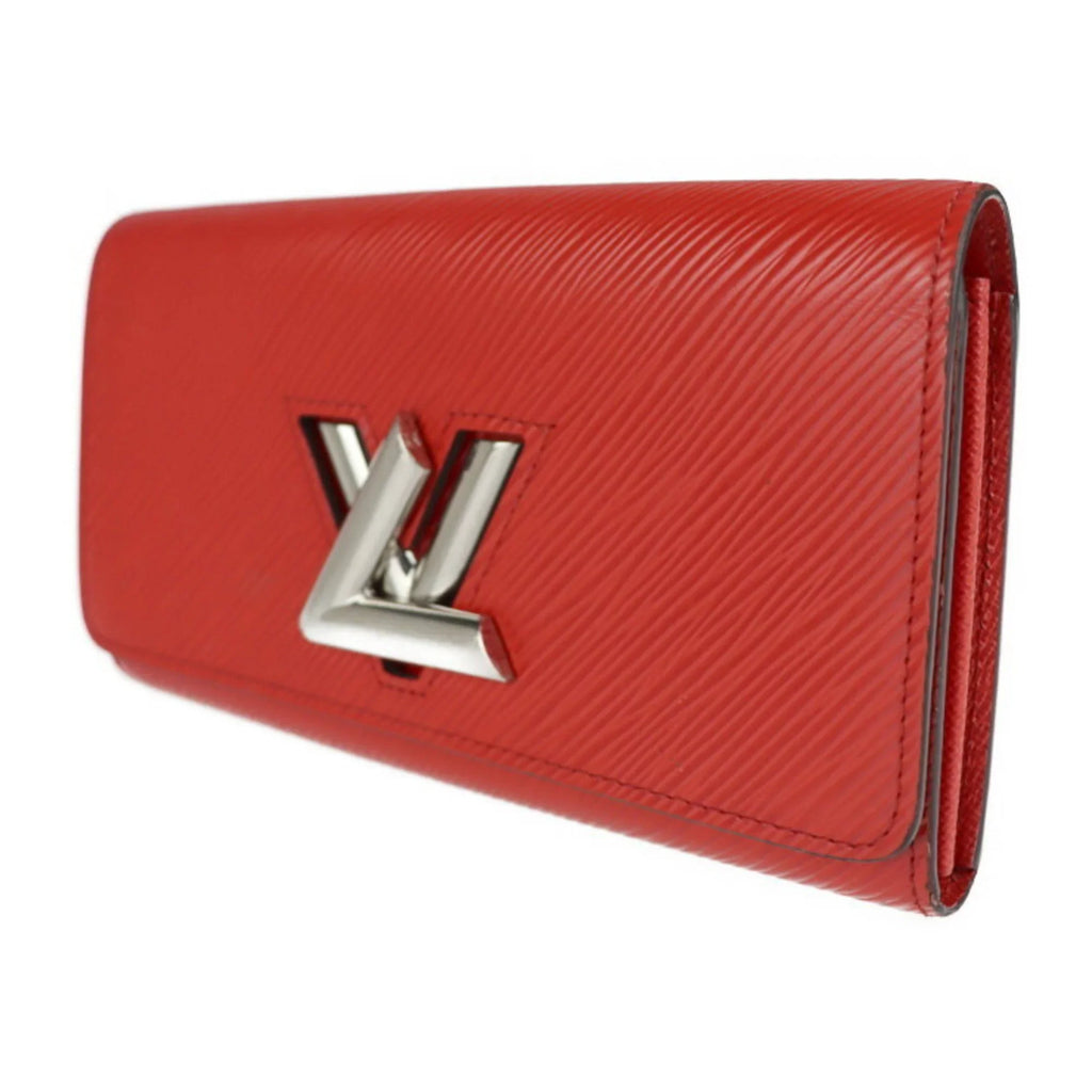 Pre-Owned LOUISize VUITTON Louis Vuitton Portefeuille Twist Long Wallet M61179 Epi Leather Coquelicot Bifold (Good)