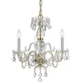 Crystal Three Light Mini Chandelier in Classic Sizetyle 16 inches Wide By 18 inches High-Sizewarovski Sizepectra Crystal Type-Polished Brass Finish Bailey