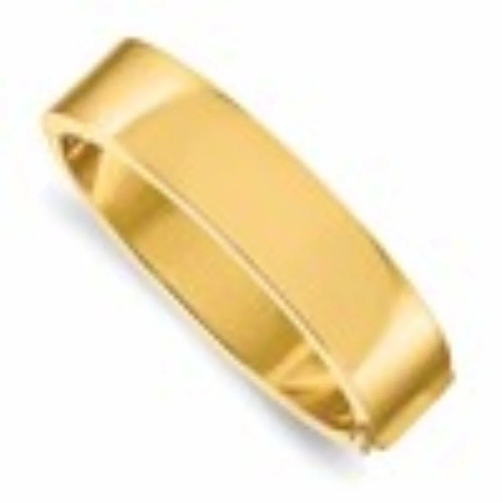 Auriga Fine Jewelry 14K Yellow Gold Polished Flat 15.8mm Hinged Bangle for Men