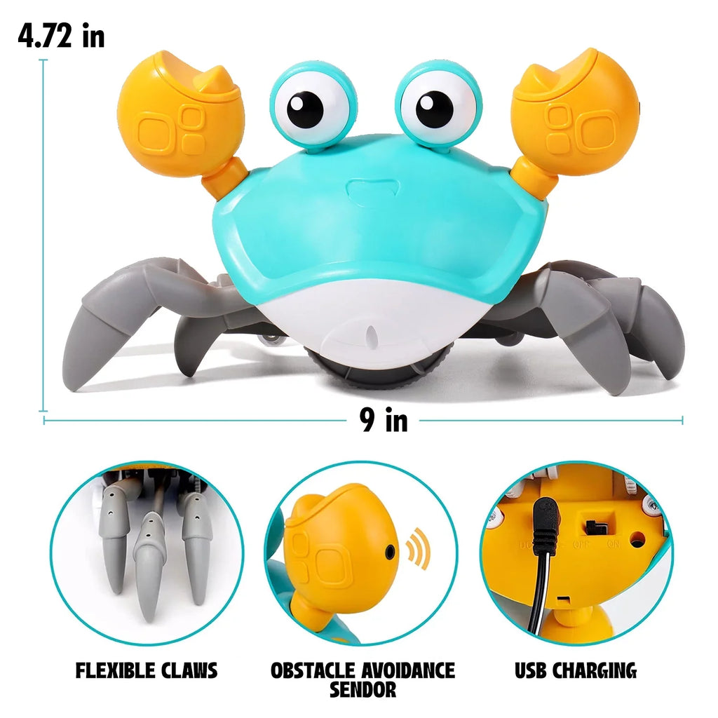 Sizeophron Baby Toys Infant Colorful Crawling Crab For 3 4 5 6 7 8 9 10 11 12 Kids And 36 Months Old Toddlers Learning Crawl & Walking - Ideal Christmas & Birthday Gift
