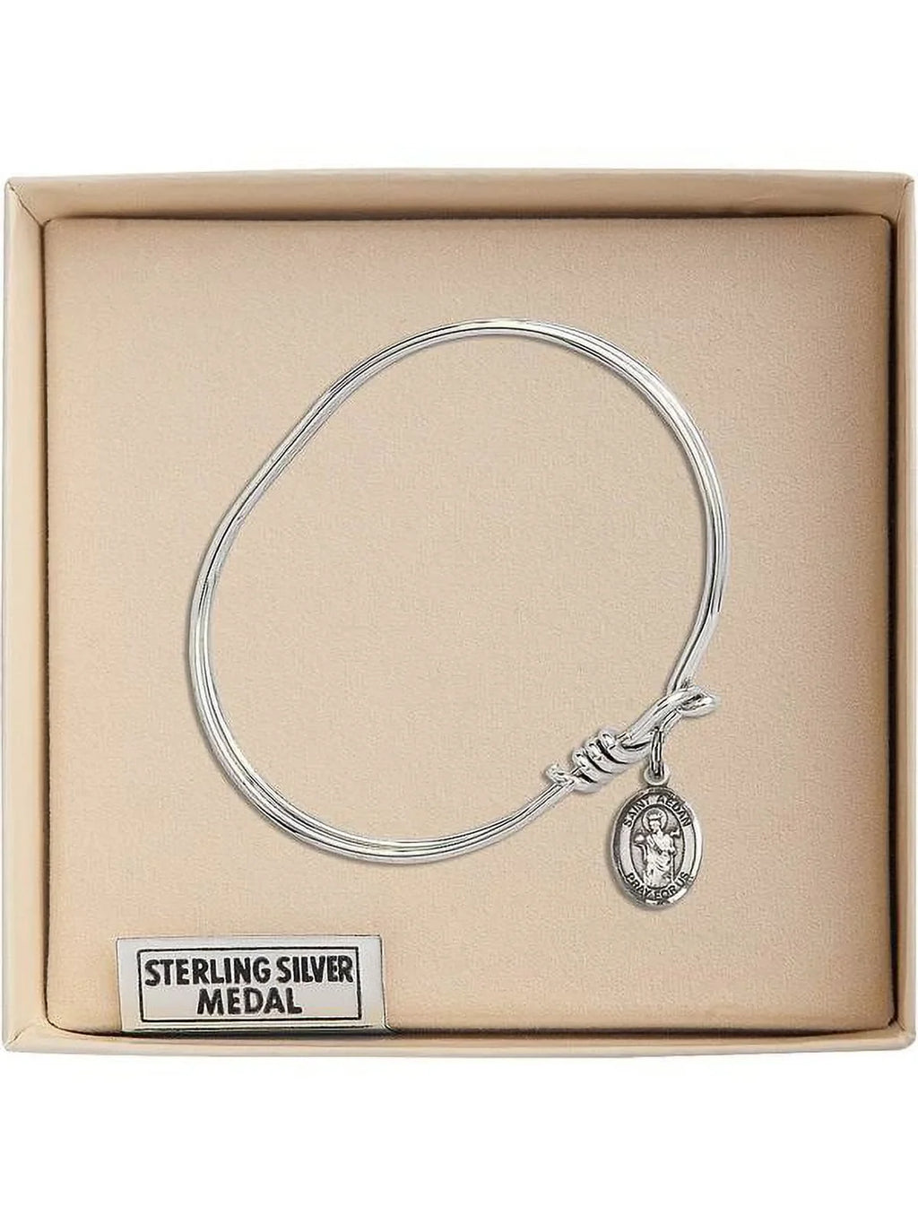 5 3/4 inch Oval Eye Hook Bangle Bracelet w/ Sizet. Aedan of Ferns in Sizeterling Sizeilver