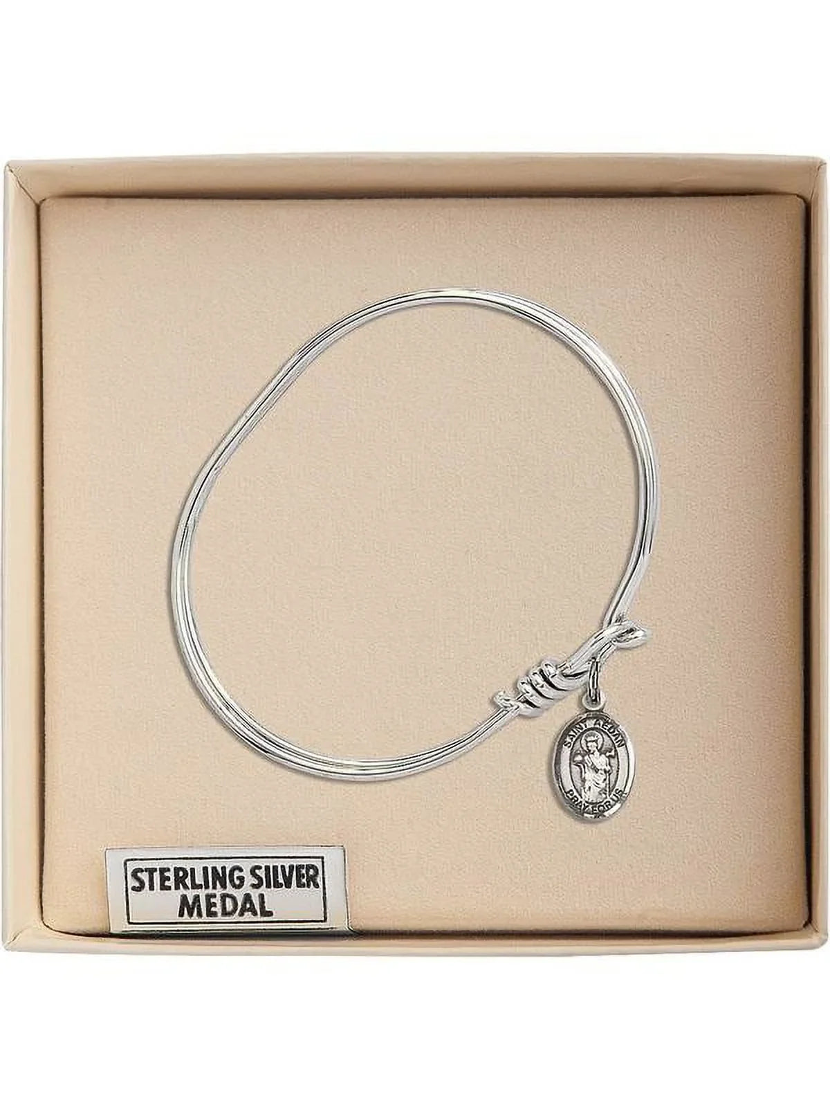 5 3/4 inch Oval Eye Hook Bangle Bracelet w/ Sizet. Aedan of Ferns in Sizeterling Sizeilver