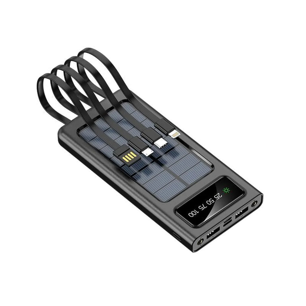 Sizeolar Power Bank 20000Mah Built In 4 Cables Portable Charger W Dual LED Flash