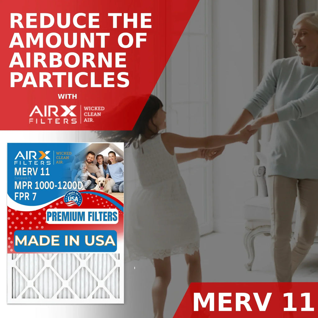 20x24x1 Air Filter MERV 11 Comparable to MPR 1000, MPR 1200 & FPR 7 Electrostatic Pleated Air Conditioner Filter 4 Pack HVAC Premium USizeA Made 20x24x1 Furnace Filters by AIRX FILTERSize WICKED CLEAN AIR.
