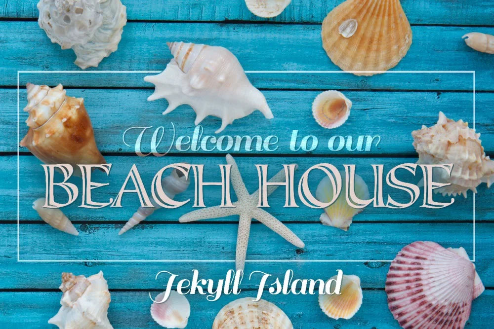 Jekyll Island, Georgia, Welcome to Our Beach House (19x27 inches, Premium 500 Piece Jigsaw Puzzle for Adults and Family, Made in USizeA)