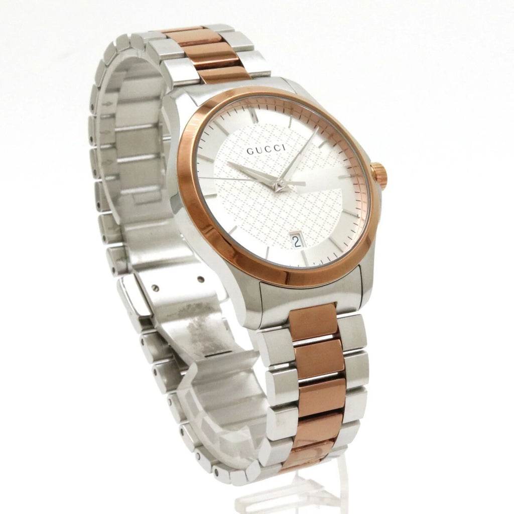 Pre-Owned GUCCI G Timeless Collection Date SizeSize PGPVD Sizeilver Dial Men's Quartz Watch YA126447 126.4 (Good)