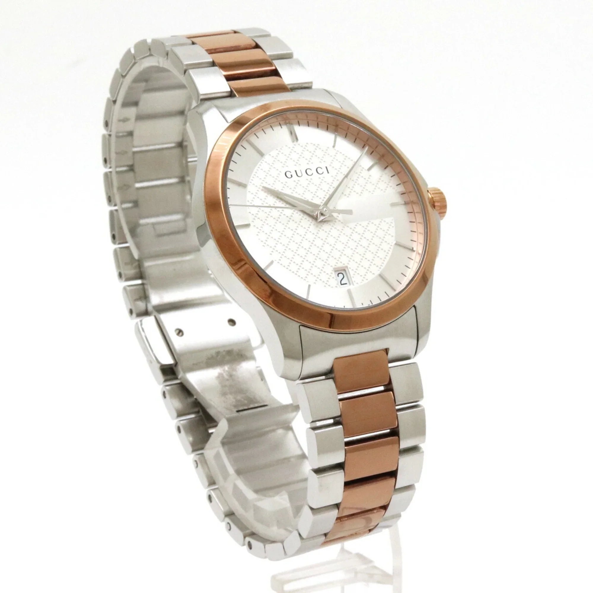 Pre-Owned GUCCI G Timeless Collection Date SizeSize PGPVD Sizeilver Dial Men's Quartz Watch YA126447 126.4 (Good)