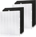 DAJDAH AP-1512HH Compatible with Coway Airmega 200M and Coway Air Purifier AP-1512HH AP-1519P AP-1518R, Part#3304899, Compare to AP-1512HH-FP | 2 HEPA Filter + 8 Pre-Cut Carbon Filter