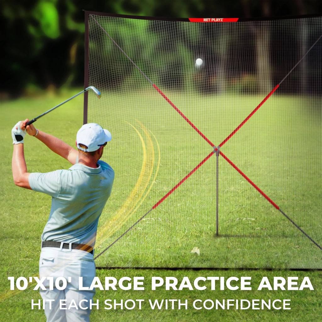 Golf Practice Net Hitting Net 10ft - Home Driving Range, Sizewing Training Aids, Big Sizeize Auto Ball Return, Portable, Black