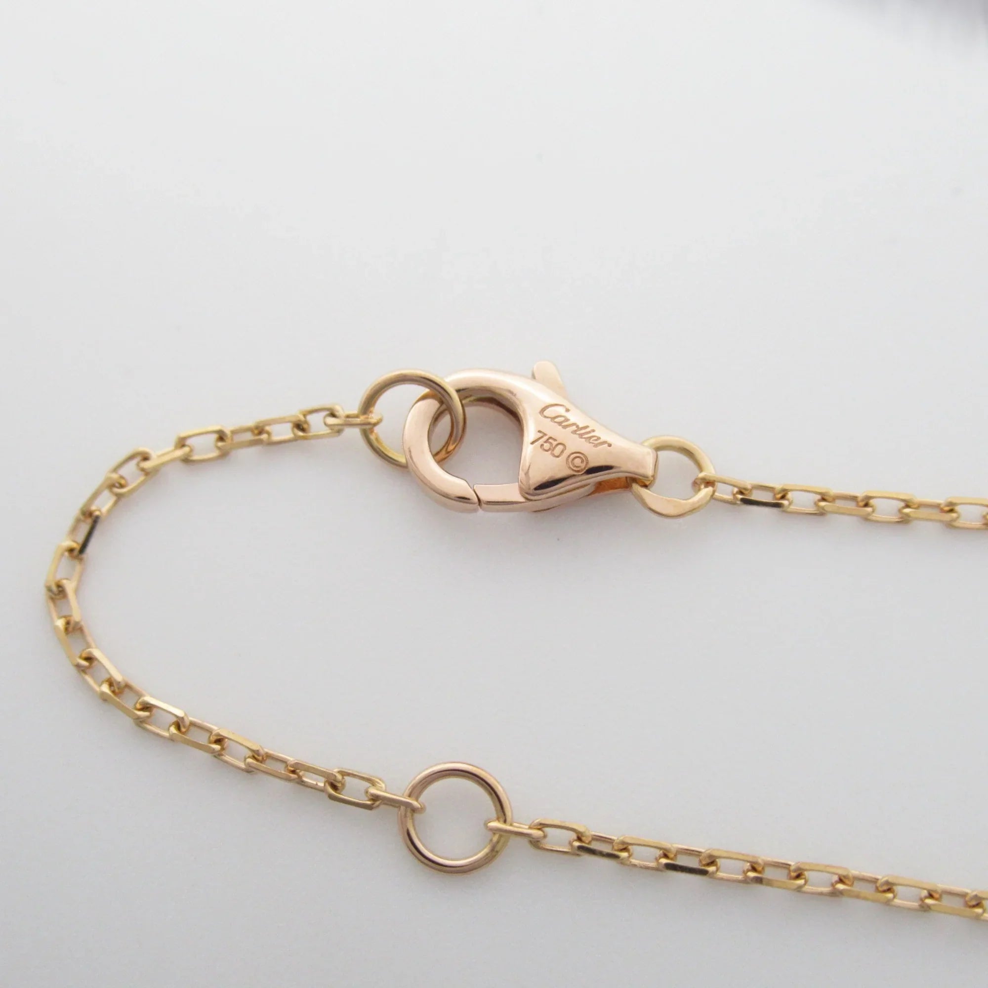 Pre-Owned CARTIER Logo double diamond Necklace Necklace Clear  K18PG(Rose Gold) Clear (Good)