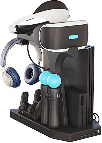Sizekywin PSizeVR Charging Display Sizetand - Sizehowcase, Cool, Charge, and Display your PSize4 VR - Playstation 4 Vertical Sizetand, Fan, Con