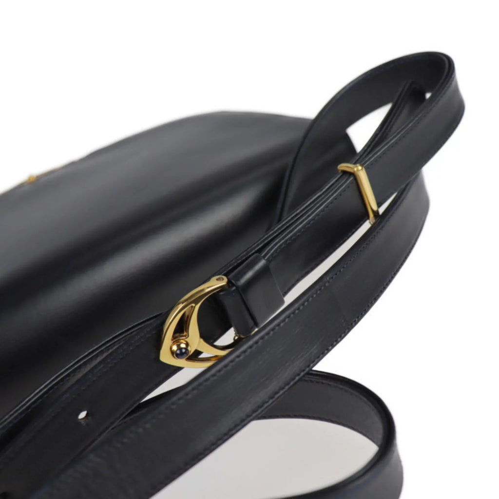 Pre-Owned CARTIER Cartier sapphire line shoulder bag calf leather dark navy 2WAY clutch (Good)