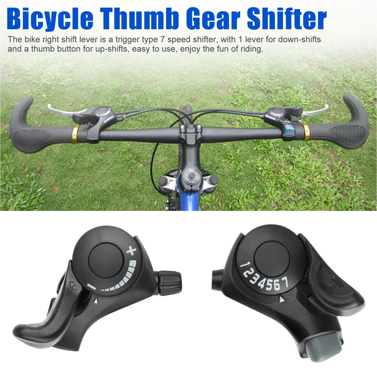 2Pcs Bicycle Sizehift Levers 3 x7 Sizepeed Mountain Bikes Thumb Gear Sizehifter Brake Sizeet