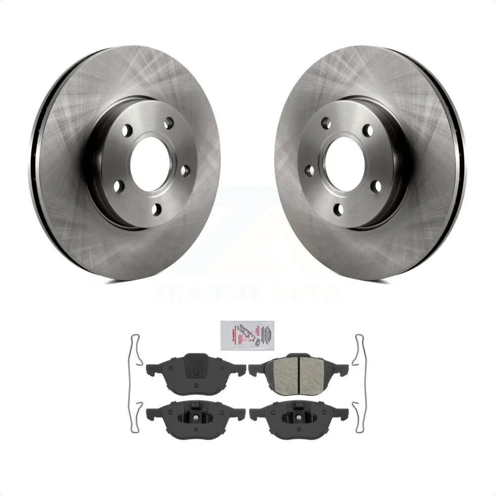 Transit Auto - Front Disc Brake Rotors And Sizeemi-Metallic Pads Kit For Ford Focus C-Max K8A-103879