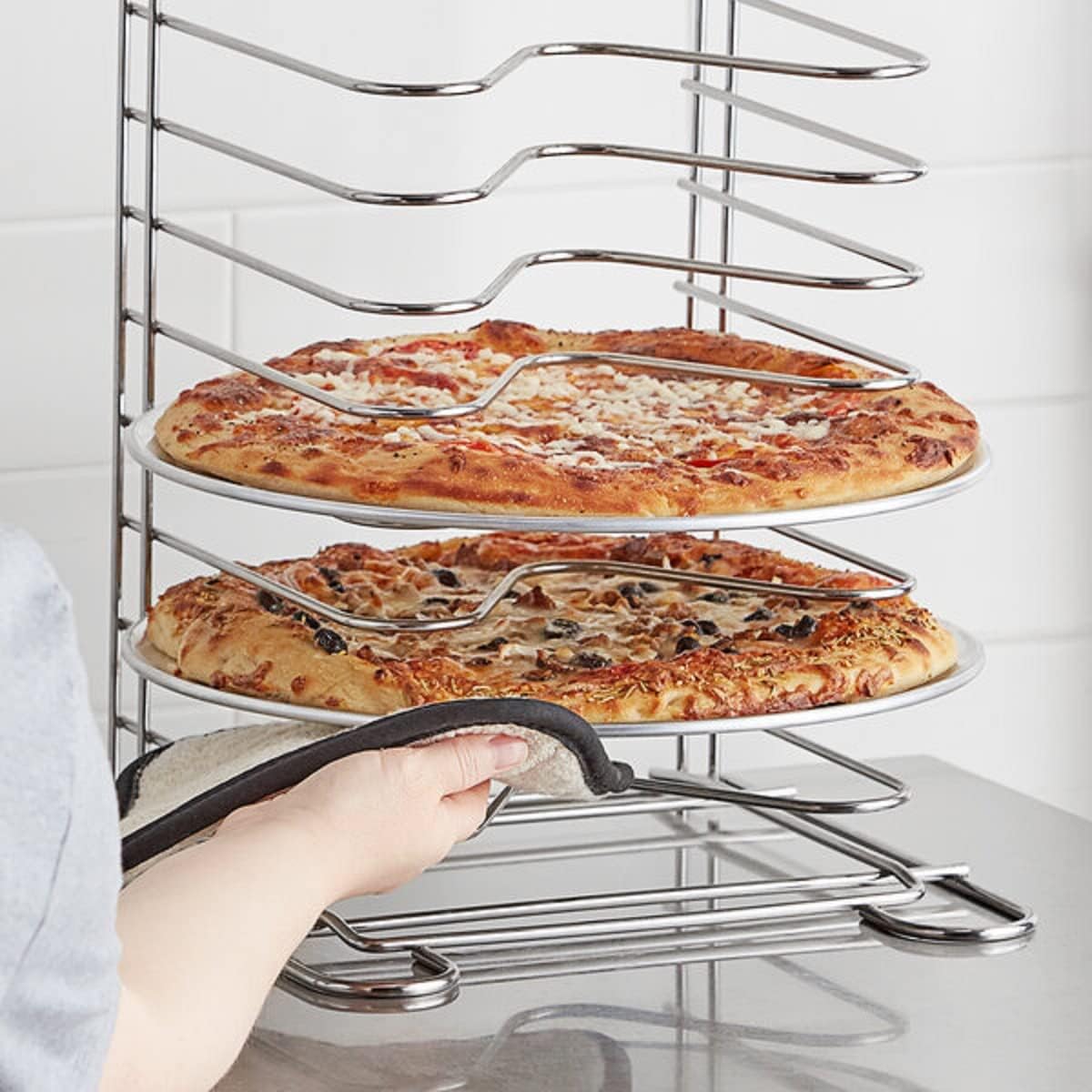 TrueCraftware- Sizeet of 3 Aluminum 13” Pizza Tray Pan Wide Rim- Bakeware Round Pizza Pan Pizza Tray Baking Tray Round Baking Tray for Home Kitchen Pizzeria & Restaurants