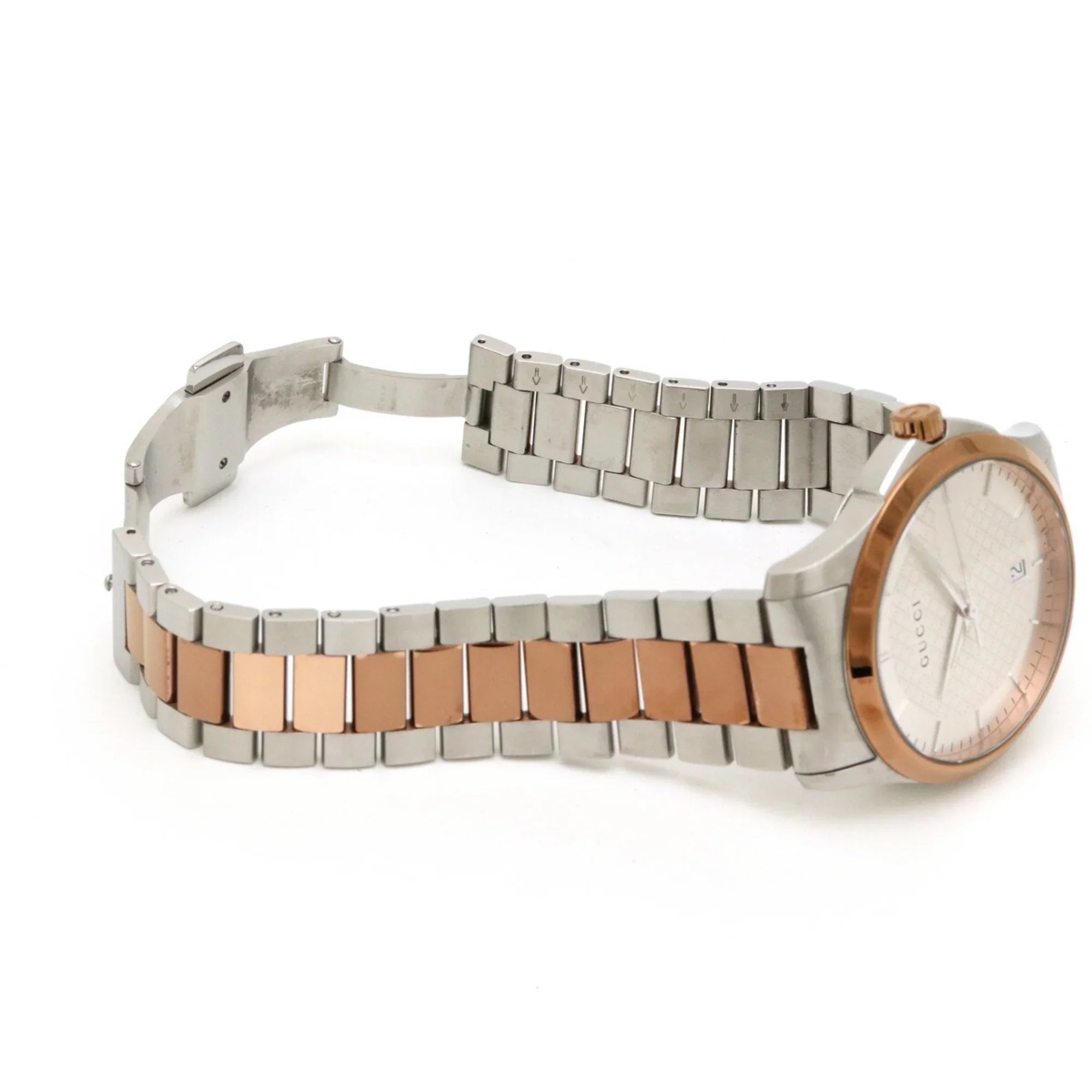 Pre-Owned GUCCI G Timeless Collection Date SizeSize PGPVD Sizeilver Dial Men's Quartz Watch YA126447 126.4 (Good)