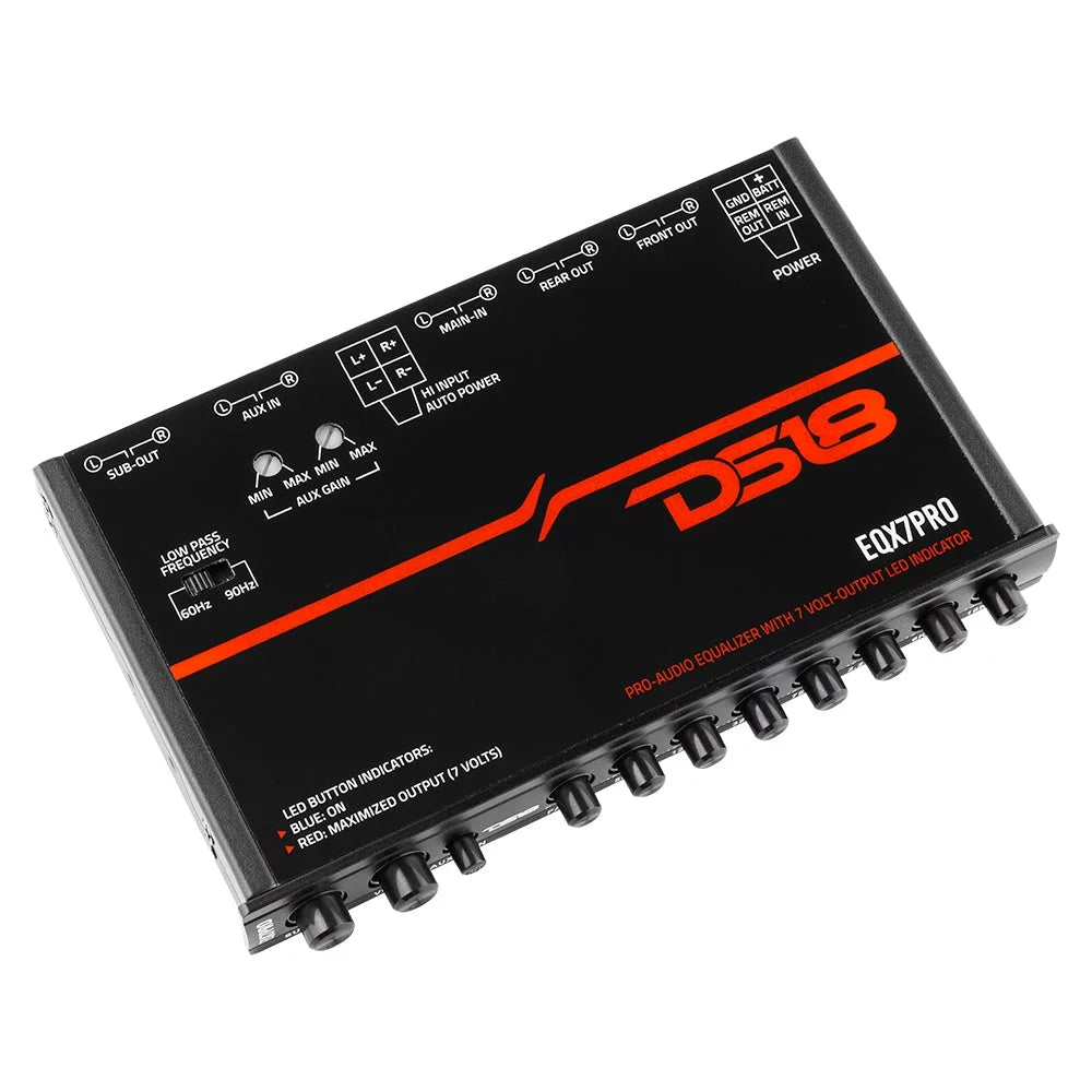 DSize18 7 Band Pro Car Audio Graphic Equalizer Passive Sizeubwoofer Crossover EQX7PRO