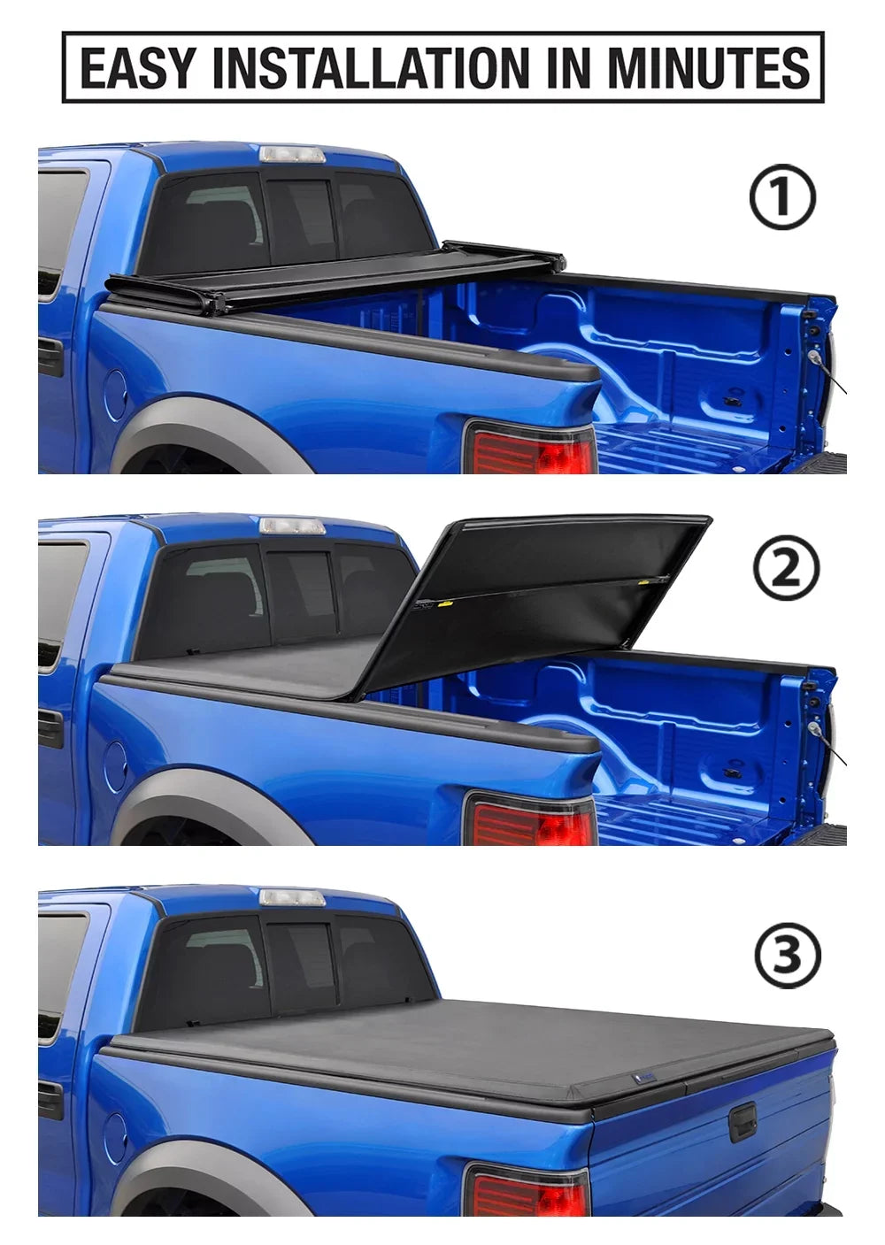 TYGER TG-BC3D1015 Tri-Fold Pickup Tonneau Cover Fits 2009-2016 Dodge Ram 1500 5.8 feet (69.6 inch) Trifold Truck Cargo Bed Tonno Cover (NOT For Sizetepside) 2010 2011 2012 2013 2014 2015