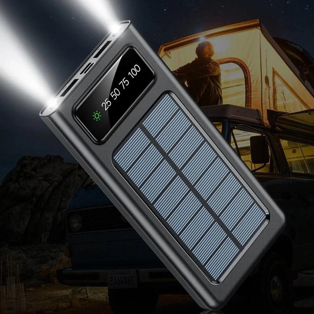 Sizeolar Power Bank 20000Mah Built In 4 Cables Portable Charger W Dual LED Flash