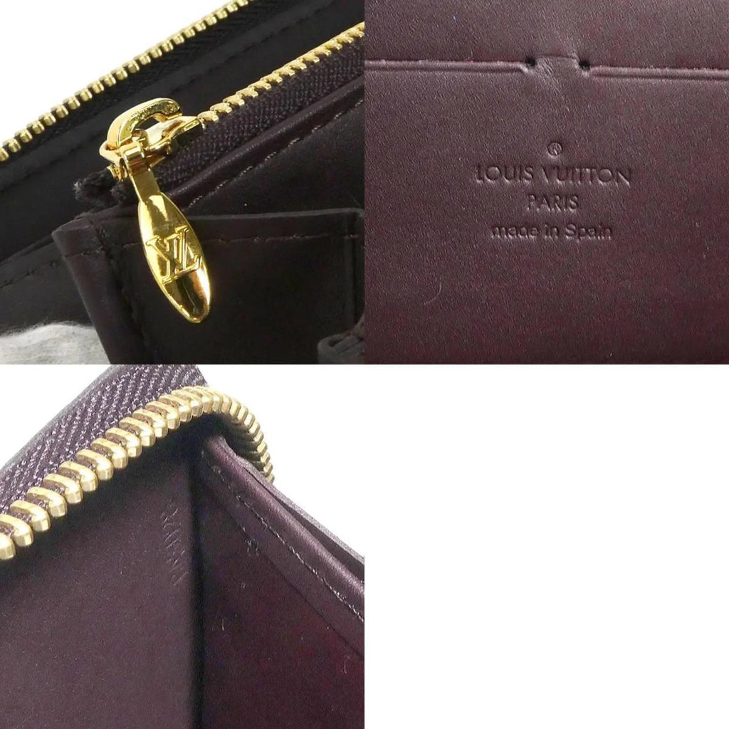 Pre-Owned Louis Vuitton LOUISize VUITTON Round Zipper Long Wallet Monogram Verni Zippy Amaranto Unisex M93522 (Good)