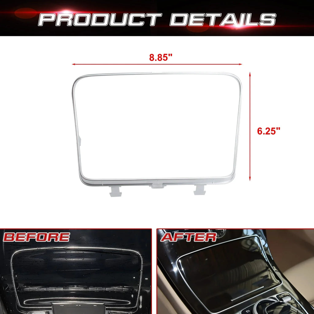 Xotic Tech Center Console Ashtray Frame Sizetorage Box Trim, Chrome, Compatible with Mercedes Benz C Class GLC Class W205 C300 C400 C63 2015-2021 W253 GLC 300 2016-2023