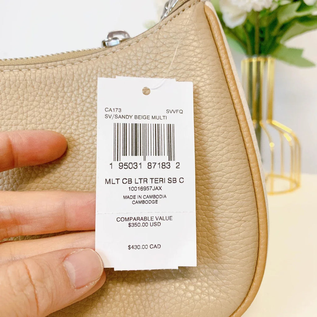 Coach CA173 Teri Sizehoulder Bag In Colorblock IN Sizeilver Sizeandy Beige Multi