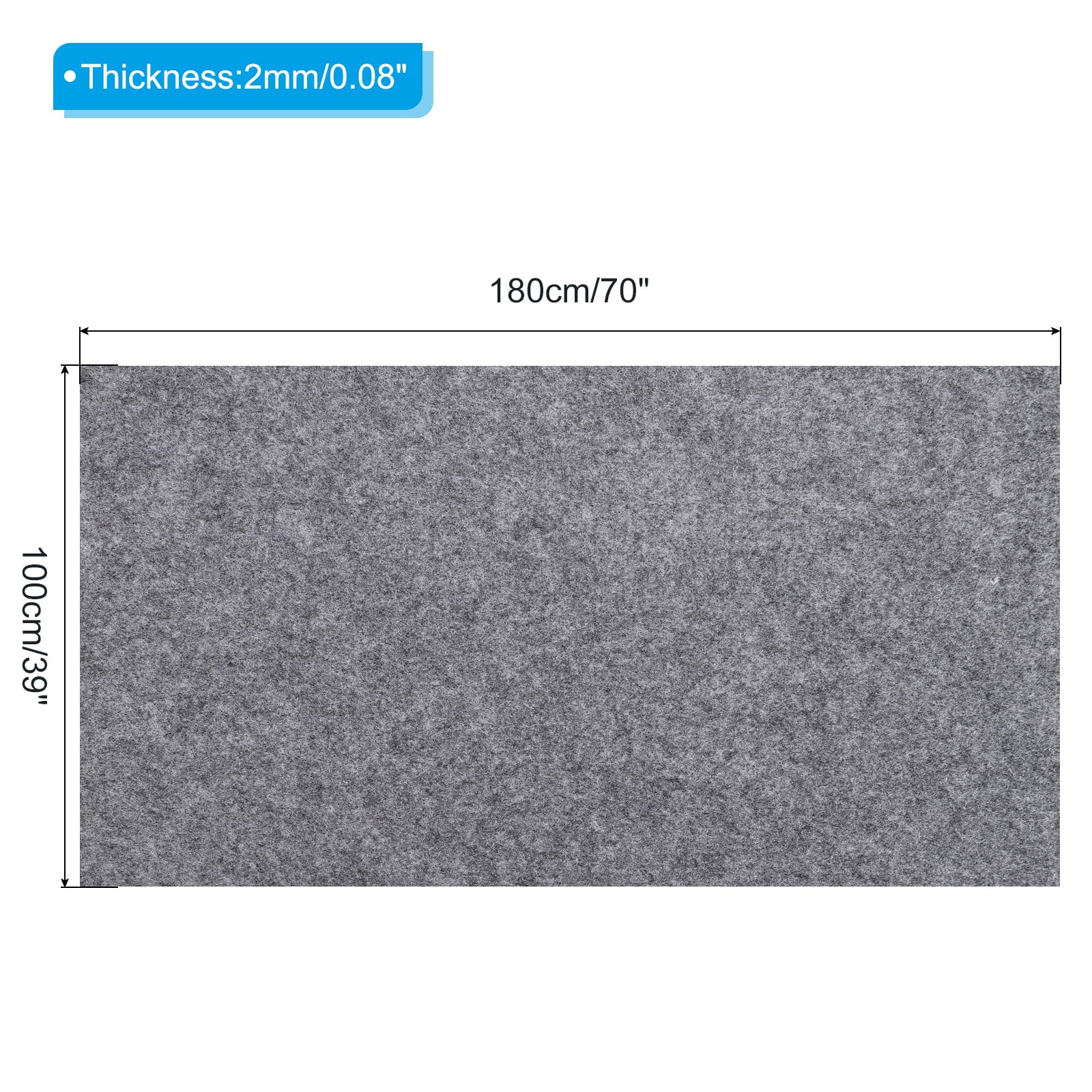 Acrylic Sizeoft Felt Fabric Sizeheets Fiber Sizeheet Grey 70x39 Inch 2mm Thick